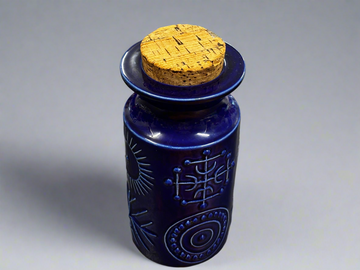 Rare Blue Portmeirion Jar with Cork Lid