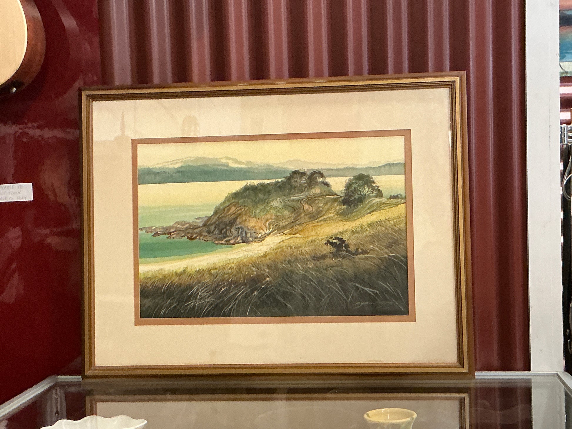 ‘Headland’ by Cynthia Taylor, Fully Framed Watercolour Art Cynthia Taylor