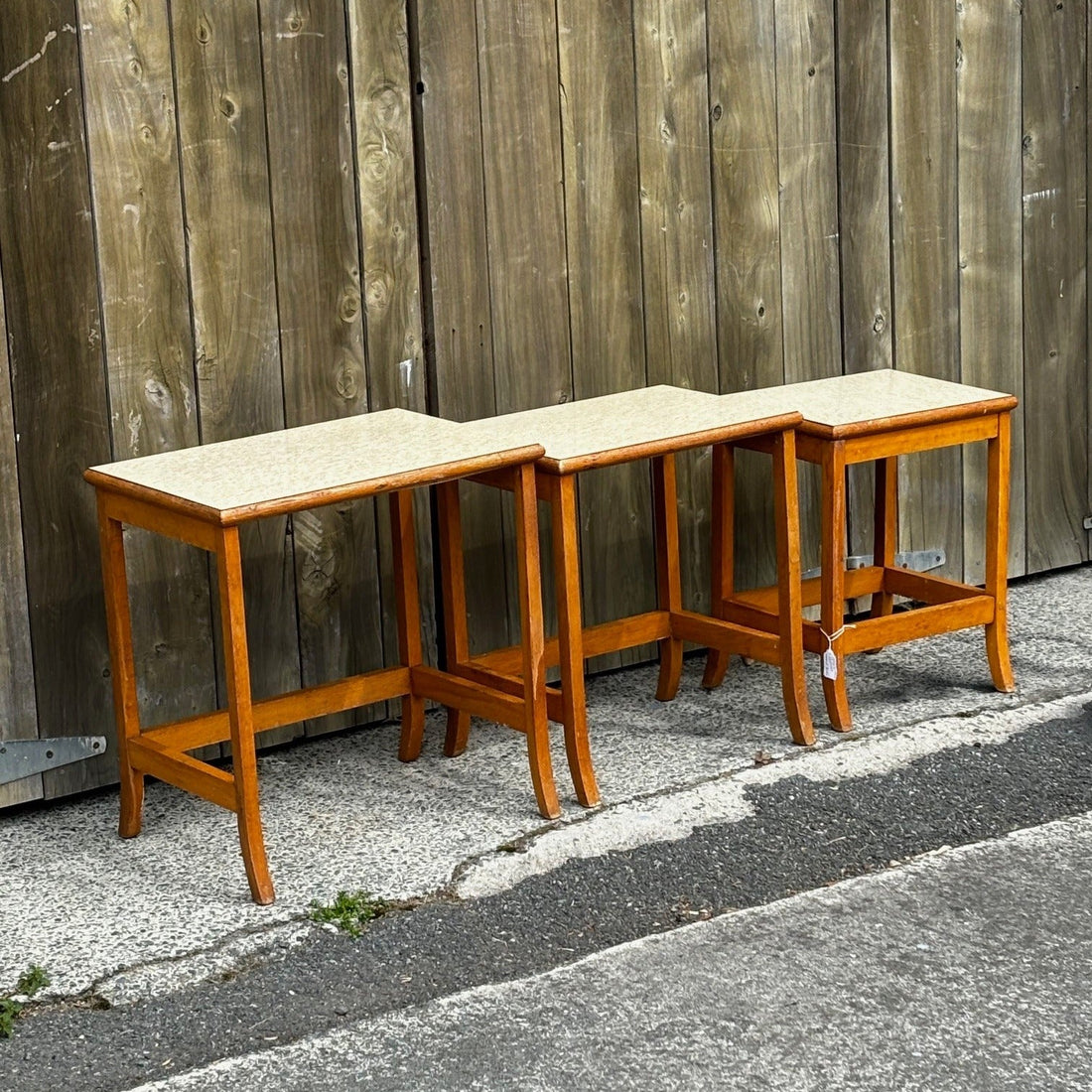 Mid-Century Modern Vintage 1950's Nested Table Set Industry Vintage