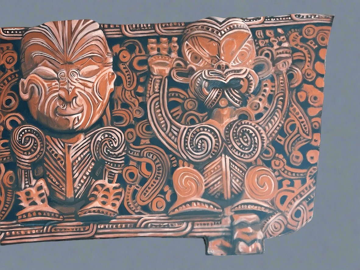 New Zealand Art ‘Pare of Hinemihi’ - acrylic on canvas on ply by Alistair Martin