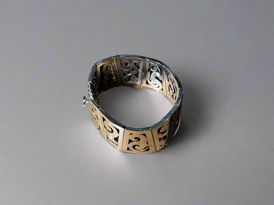 Vintage Mexican Sterling Silver Modernist Bracelet