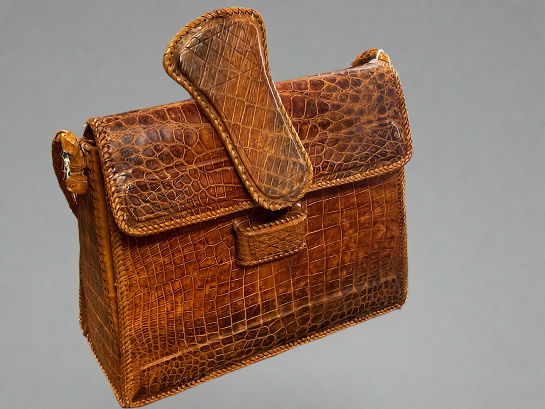 Vintage Crocodile & Alligator Leather Handbag