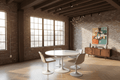 Sebel Vintage Round Dining Table and Swivel Chairs Sebel