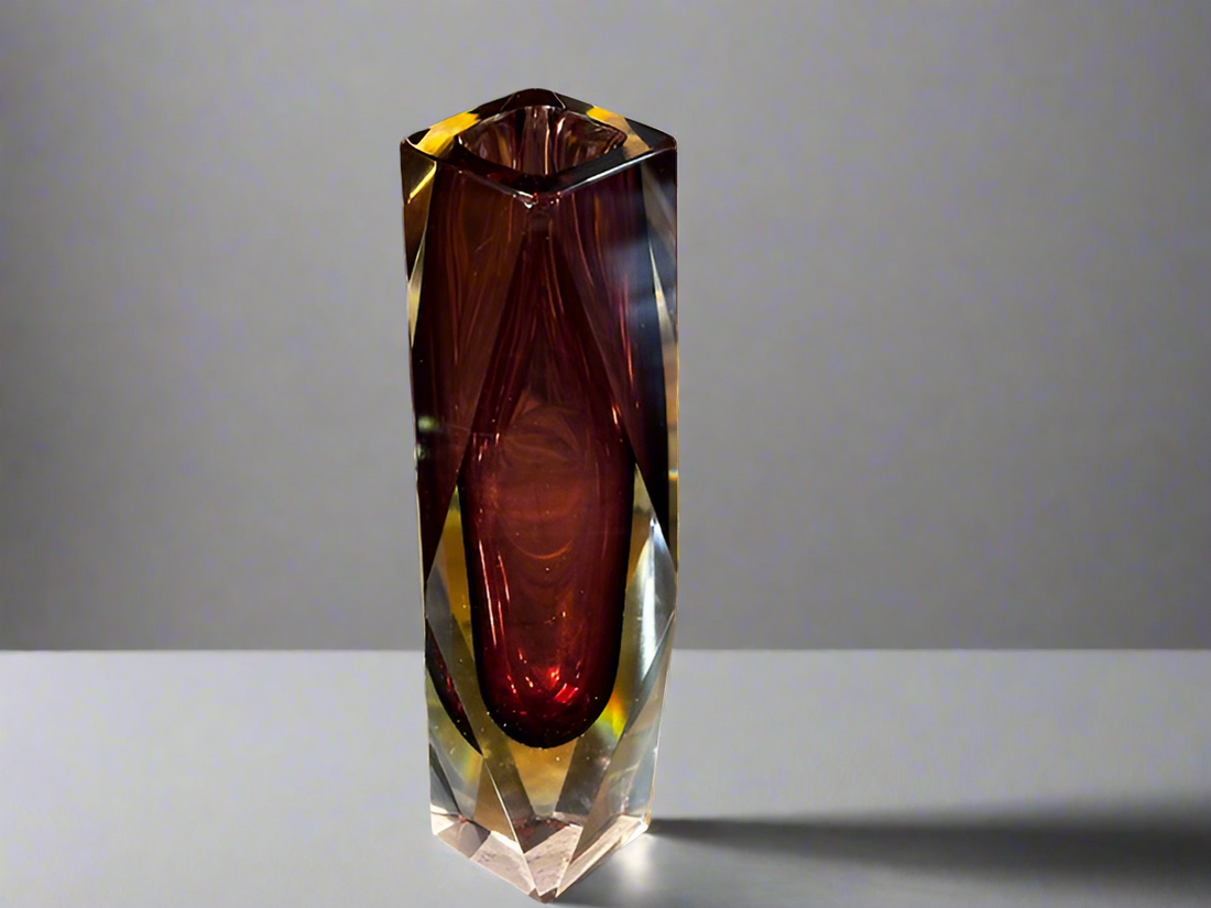 Murano Sommerso Vase by Flavio Poli