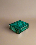 Czech Art Deco Malachite Glass Box by Curt Schlevogt Curt Schlevogt