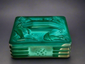 Czech Art Deco Malachite Glass Box by Curt Schlevogt Curt Schlevogt