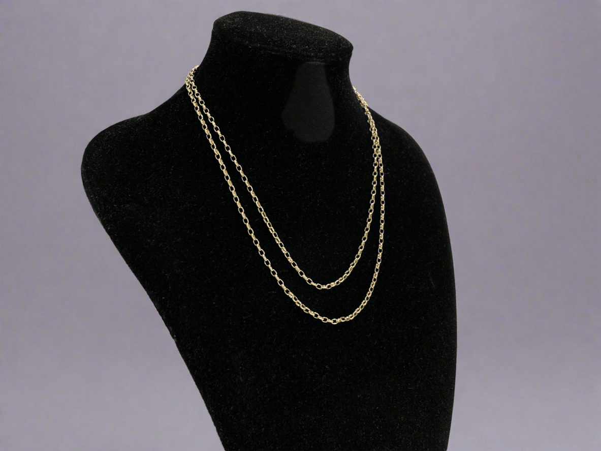 9ct Gold Belcher Cable Necklace - Industry Vintage
