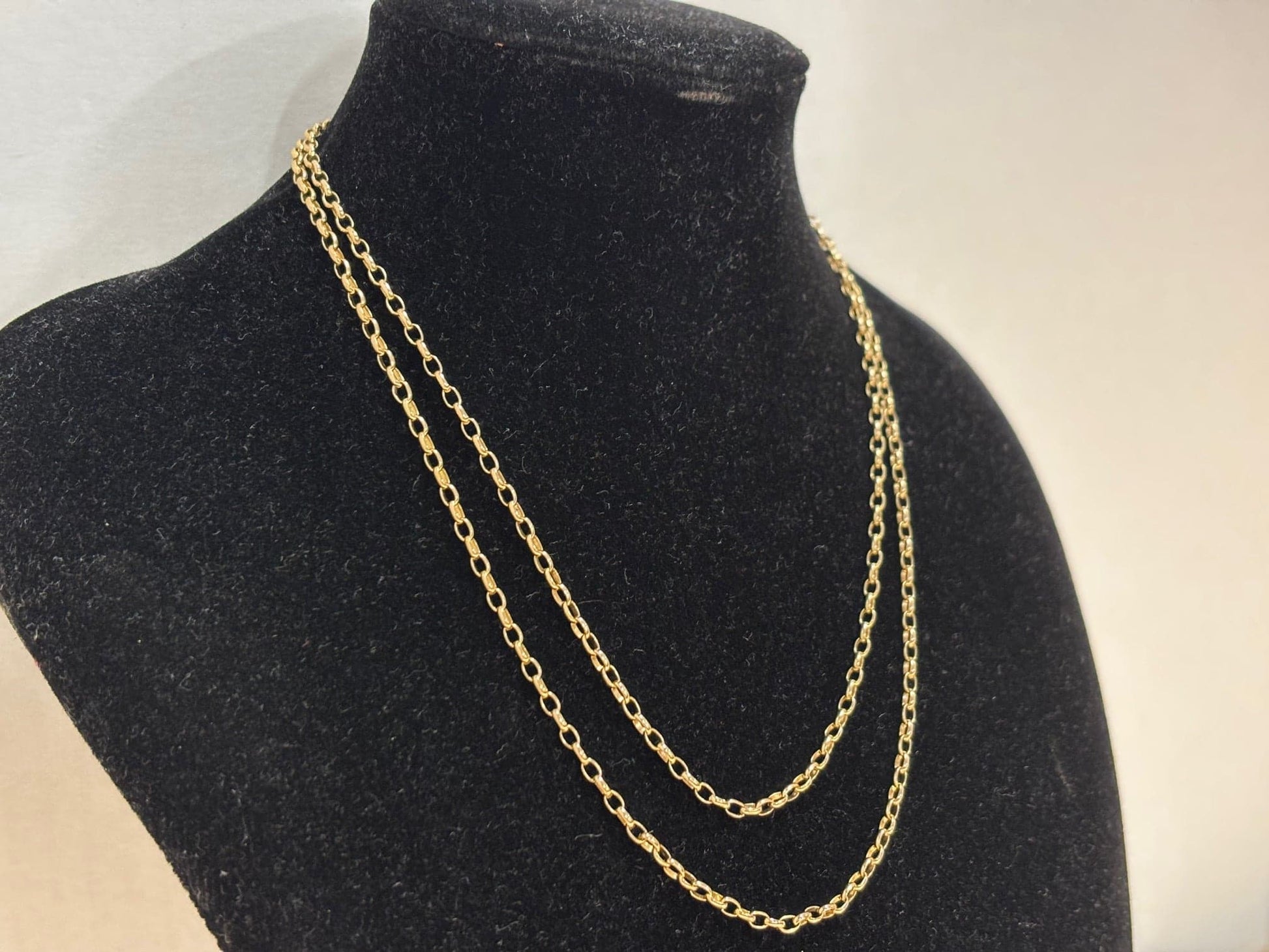 9ct Gold Belcher Cable Necklace - Industry Vintage