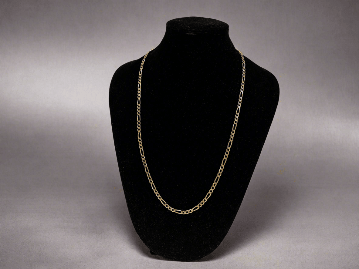9ct Gold Figaro Necklace - Industry Vintage