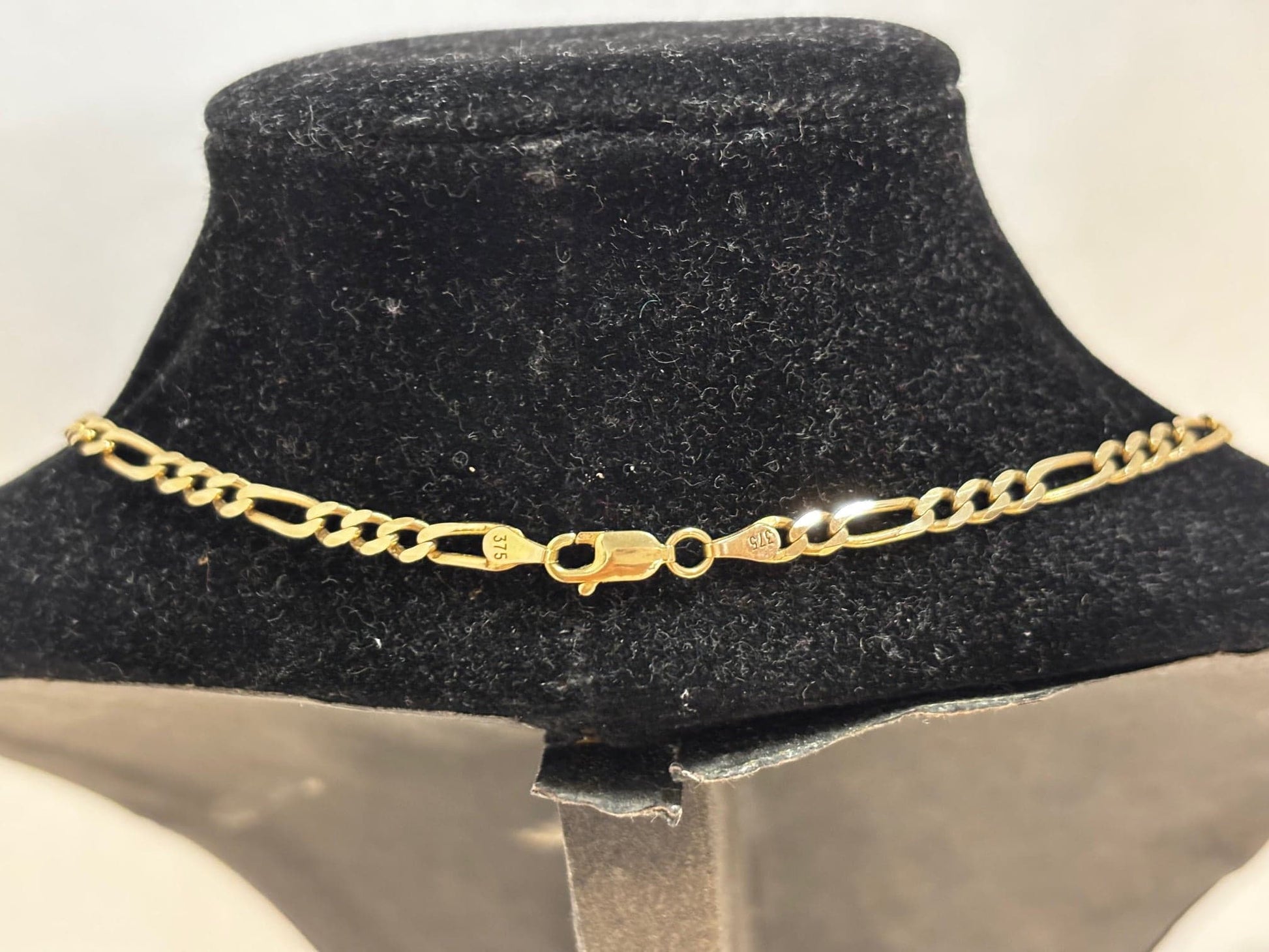 9ct Gold Figaro Necklace - Industry Vintage