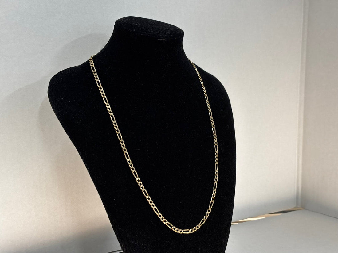 9ct Gold Figaro Necklace - Industry Vintage