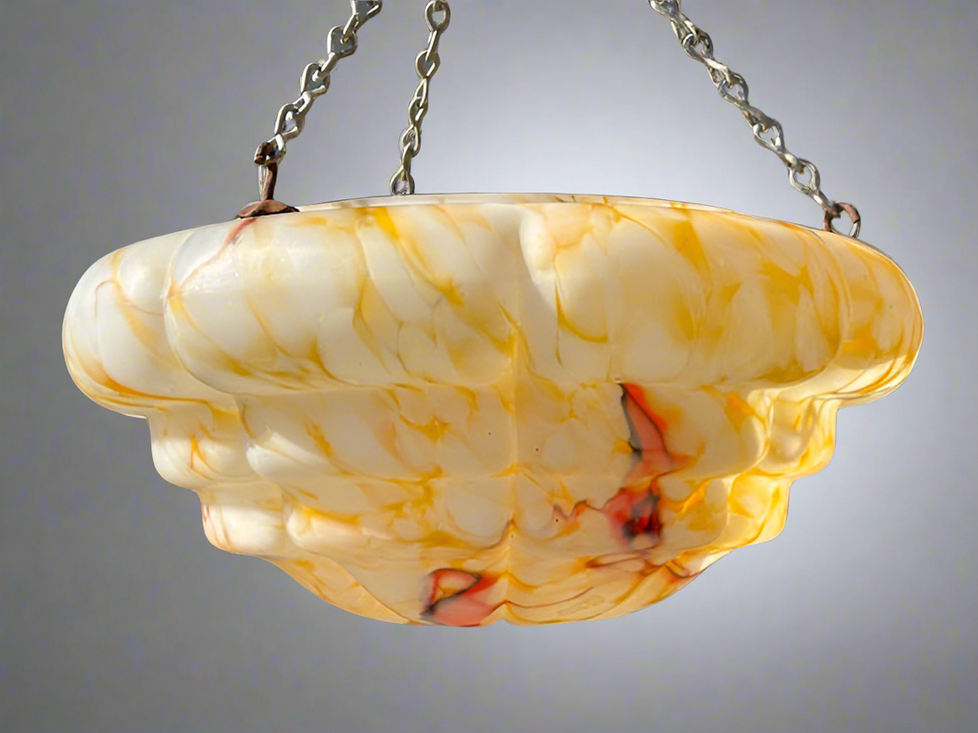 Vintage Marbled Glass Pendant Light Shade