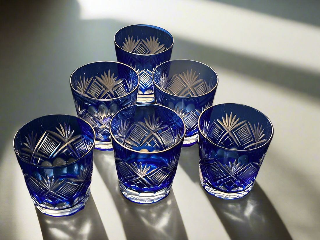 Kiriko Crystal Rock Glasses x 6