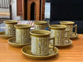 Cypher Portmeirion Cup and Saucer Set of 6 in Mustard Portmeirion