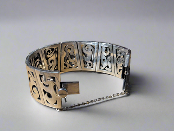 Vintage Mexican Sterling Silver Modernist Bracelet