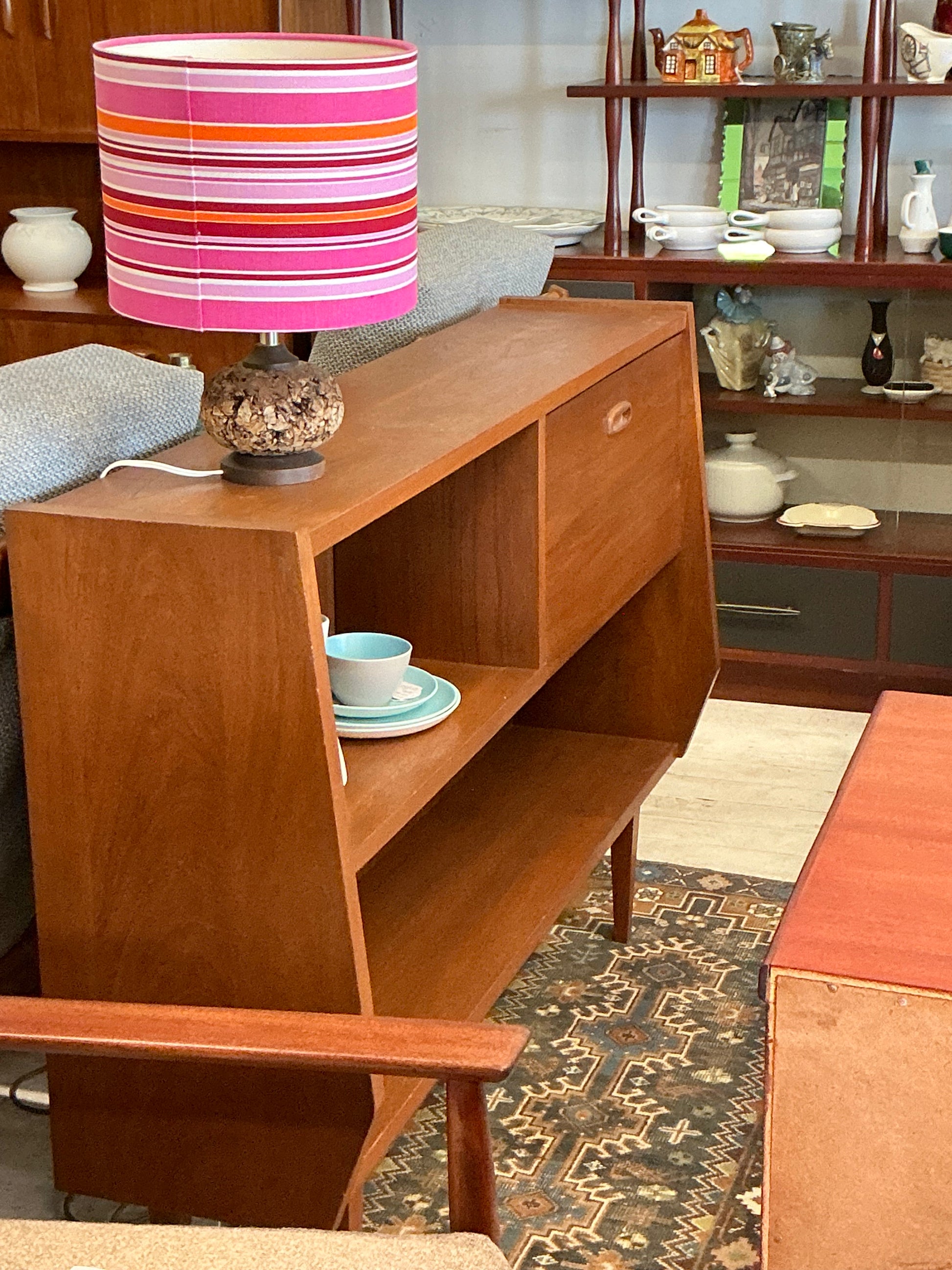 Mid-Century Modern Vintage Solid Teak Wooden Sideboard Industry Vintage