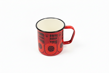 Finel Lintu Bird Enamel Coffee Mug Cup Arabia Finland Vintage
