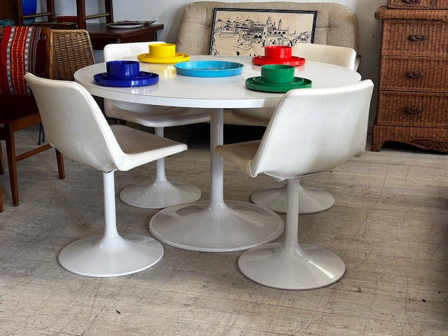 Sebel Vintage Round Dining Table and Swivel Chairs