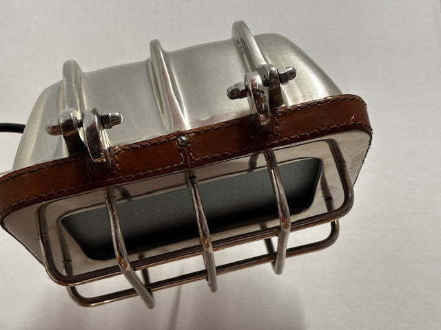 Vintage Industrial Chrome and Leather Desk Lamp