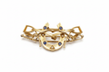 Antique 18ct Gold, Sapphire and Seed Pearl Horseshoe Brooch Vintage Jewelry