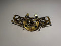 Antique 18ct Gold, Sapphire and Seed Pearl Horseshoe Brooch Vintage Jewelry