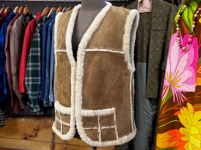 Sherling Wool and Suede Vest by Homestead