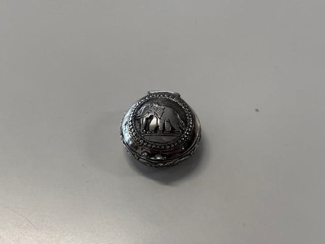 Antique Sterling Silver Snuff Box with Elephant Motif Antique Snuff Box