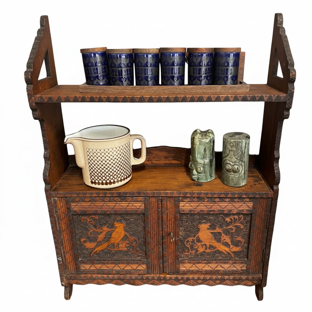 Small Pokerwork Shelf circa 1900’s Antique Collectables