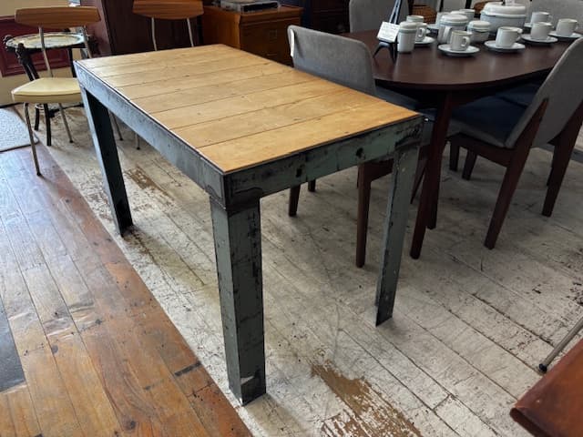 Industrial Style Wood and Metal Table