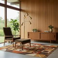 Mid century armchair and footstool
