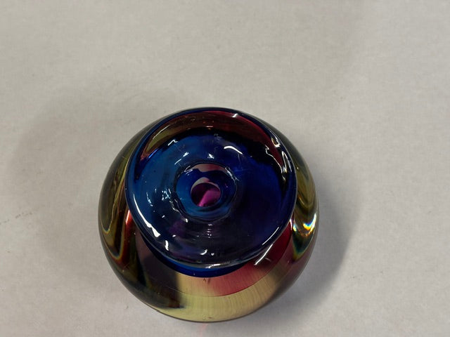 Murano Sommerso Vintage Art Glass Vase Red-Blue Small
