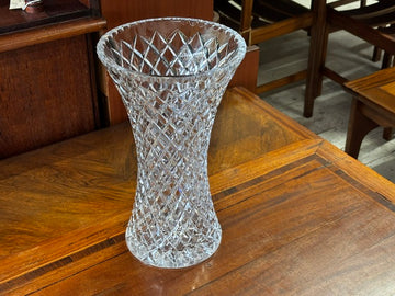 Extra Large Vintage Diamond Point Crystal Vase
