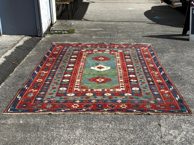Turkish Konya-Kazak Vintage Hand Knotted Rug