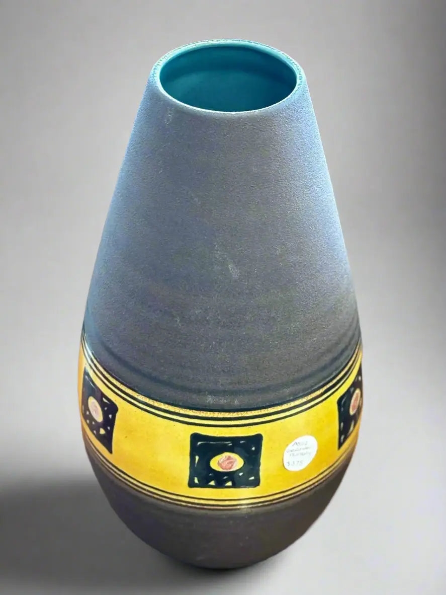 Large Mid Century Hand Painted Vase – West German Pottery West German Pottery