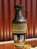 Highly Collectible Mid Century West German Pottery Handle Jug Vase - Industry Vintage