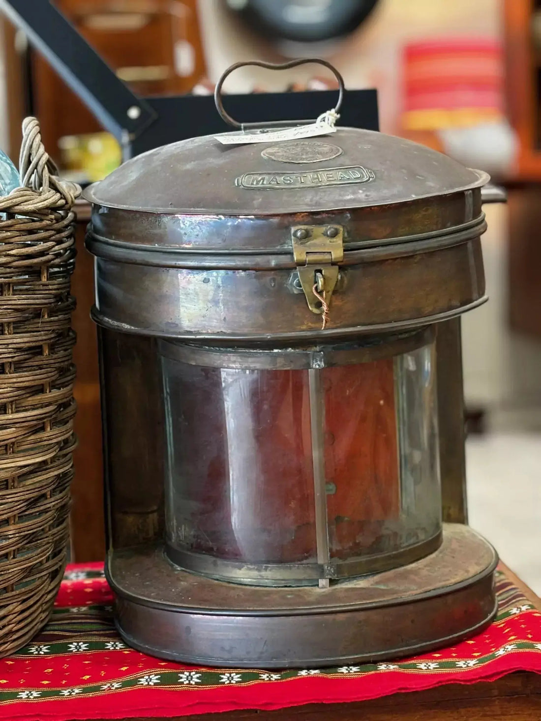 Rare Maritime Masthead Ship Lantern. Copper. Made in Scotland - Industry Vintage