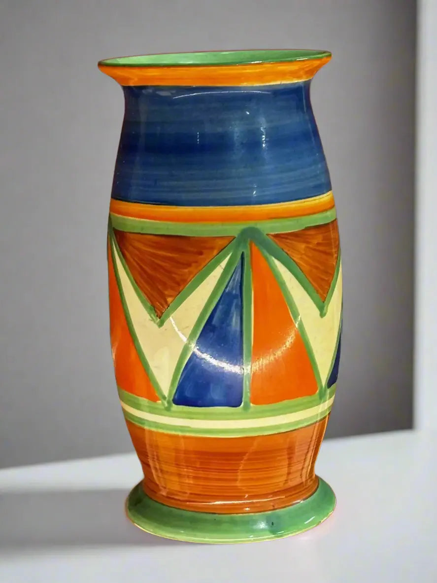 One-of-a-kind Clarice Cliff "Bizarre" Handpainted Vase Art Deco Clarice Cliff