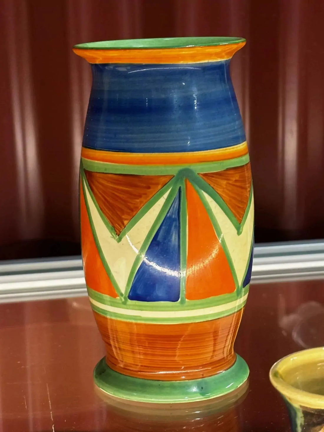 One-of-a-kind Clarice Cliff "Bizarre" Handpainted Vase Art Deco Clarice Cliff