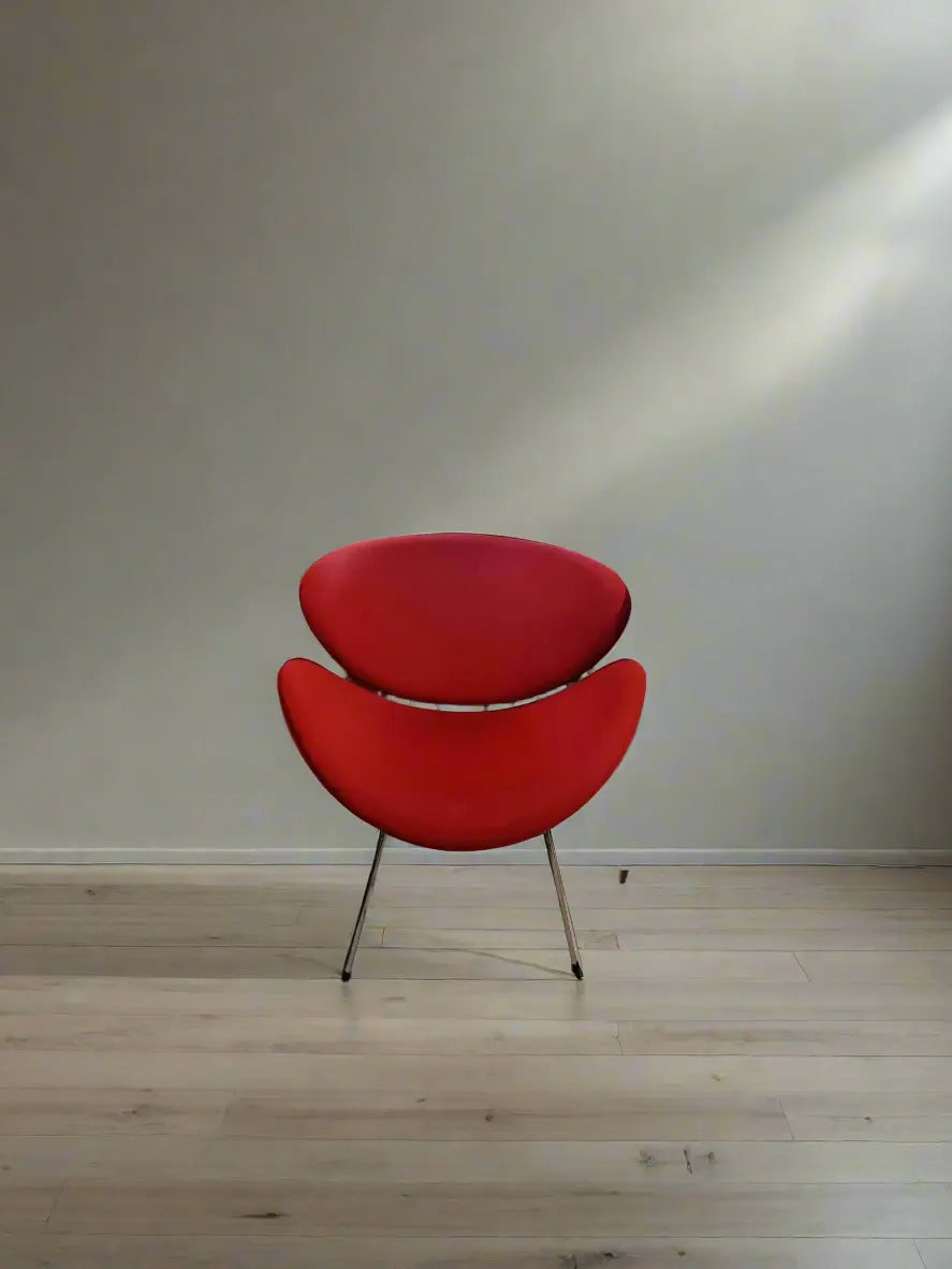 Red Slice Mid Century Modern Lounge or Office Chair Industry Vintage