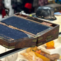 Antique 1840's Victorian Travel Desk with Brass Engraving - Industry Vintage