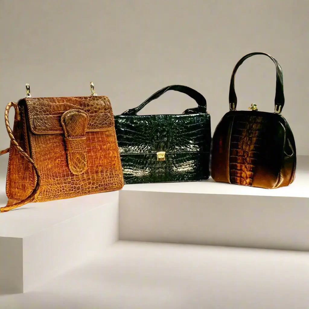 Vintage Crocodile & Alligator Leather Handbags Industry Vintage
