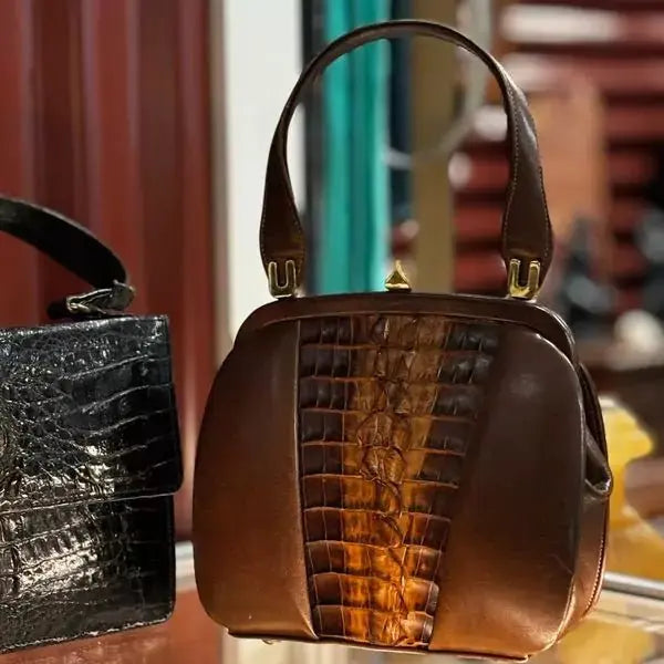 Crocodile Leather Handbags - Industry VintageBrown