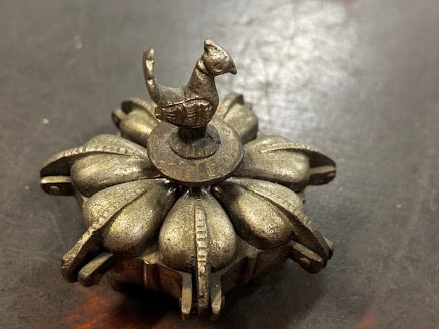 Antique Brass/Bronze Kum Kum box - Industry Vintage
