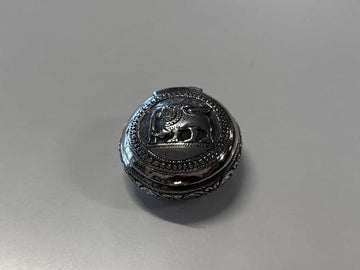 Antique Sterling Silver Snuff Box with Singha Lion Motif - Industry Vintage