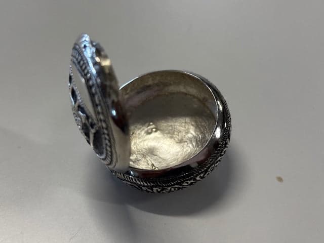 Antique Sterling Silver Snuff Box with Singha Lion Motif - Industry Vintage