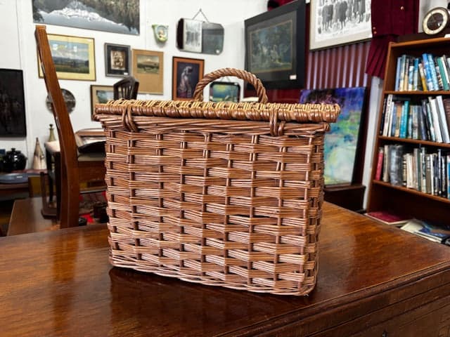 Antique Wicker Pigeon Carrier Basket - Industry Vintage