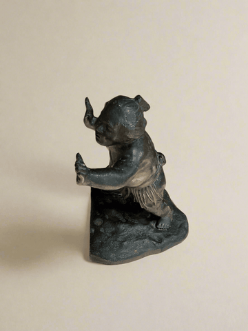 Authentic Japanese Meiji Period Bronze Bookend - Industry Vintage