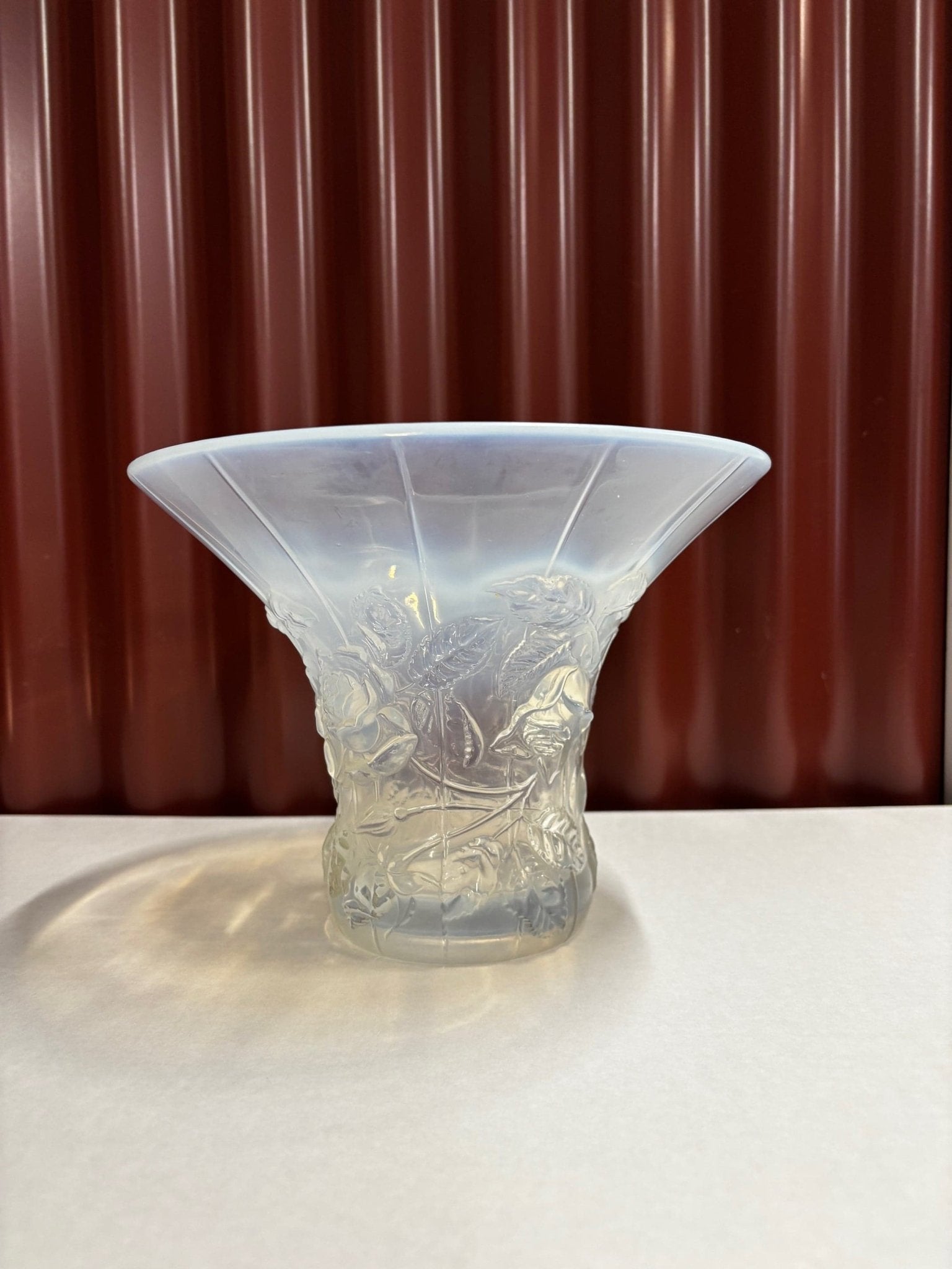Barolac Czech Glass Roses Vase - Industry Vintage