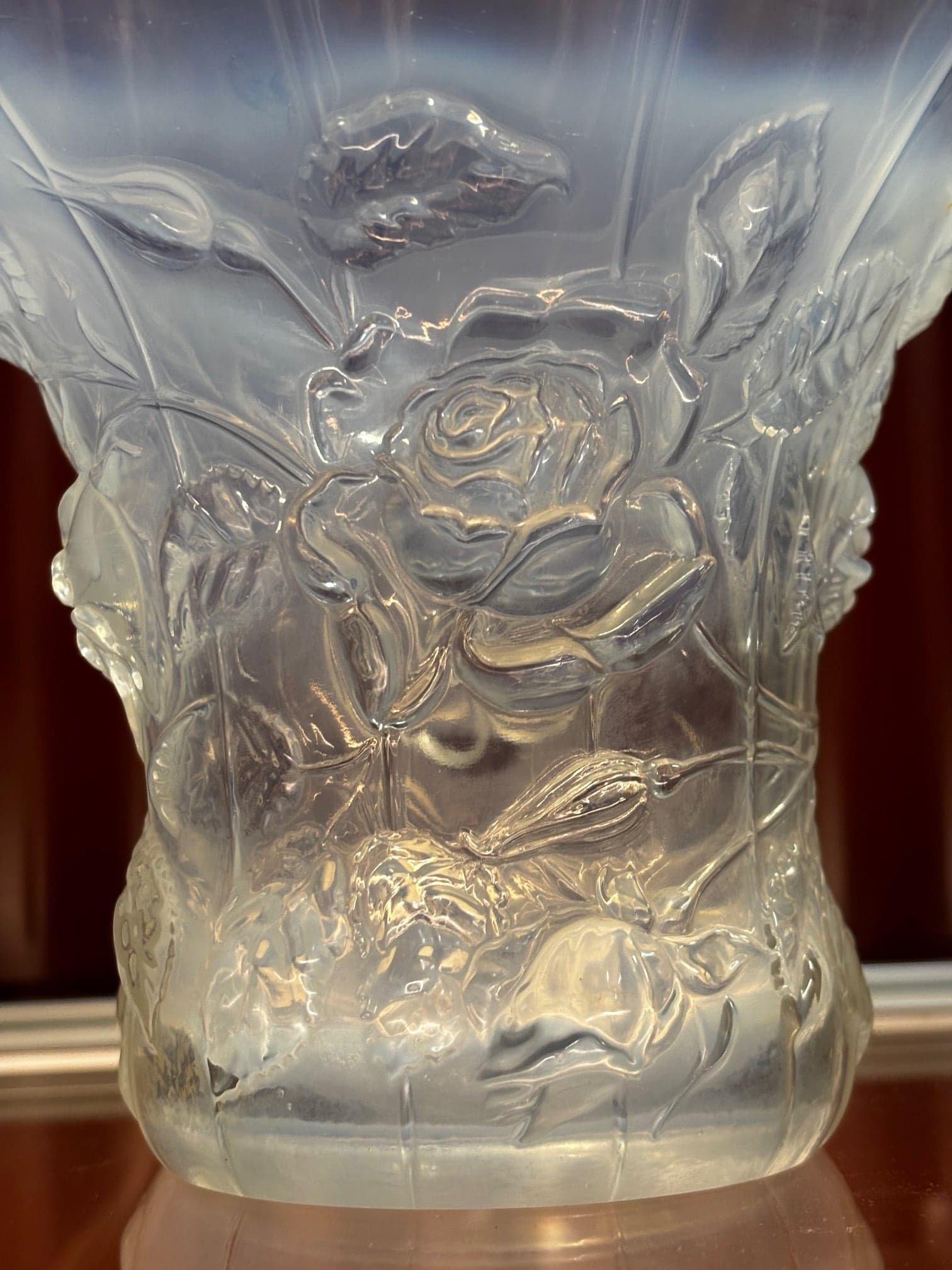 Barolac Czech Glass Roses Vase - Industry Vintage