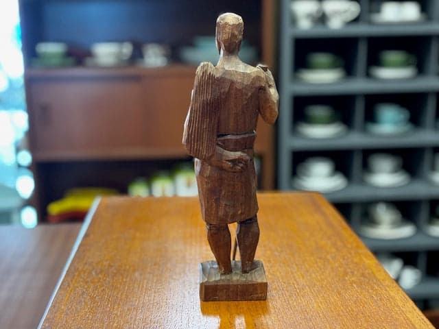 Carved Wooden Samoan Tulafale or Orator Model with Flyswitch - Industry Vintage
